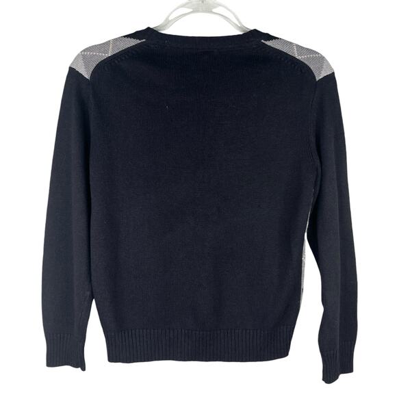 Gap Boys Argyle Sweater Soft Black Gray Medium M New - Picture 10 of 13